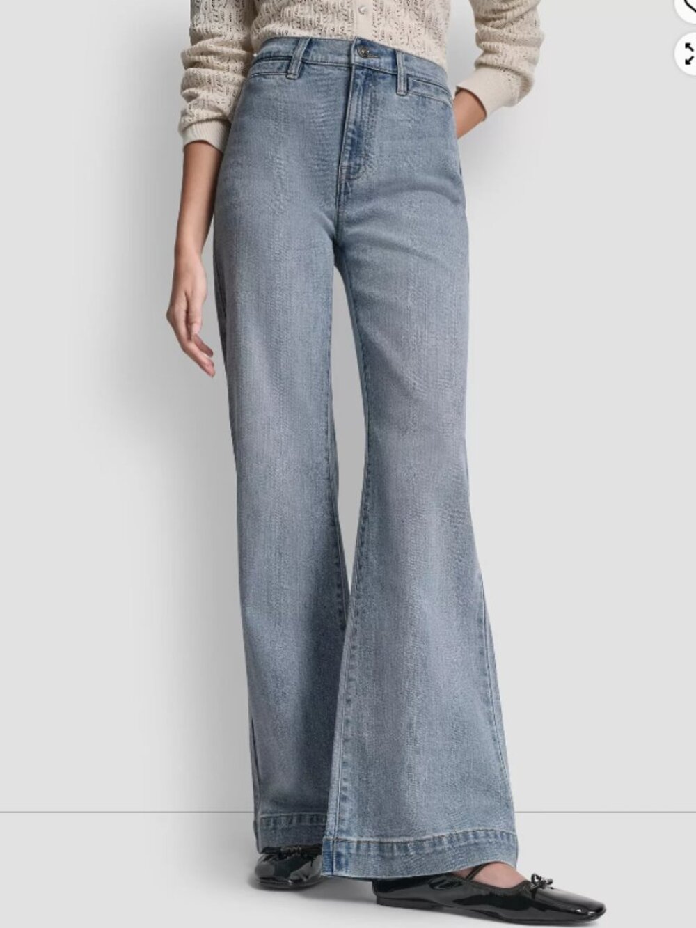 DKNY Jeans Women's High Rise Relaxed Flare Fit Jeans, Size 24